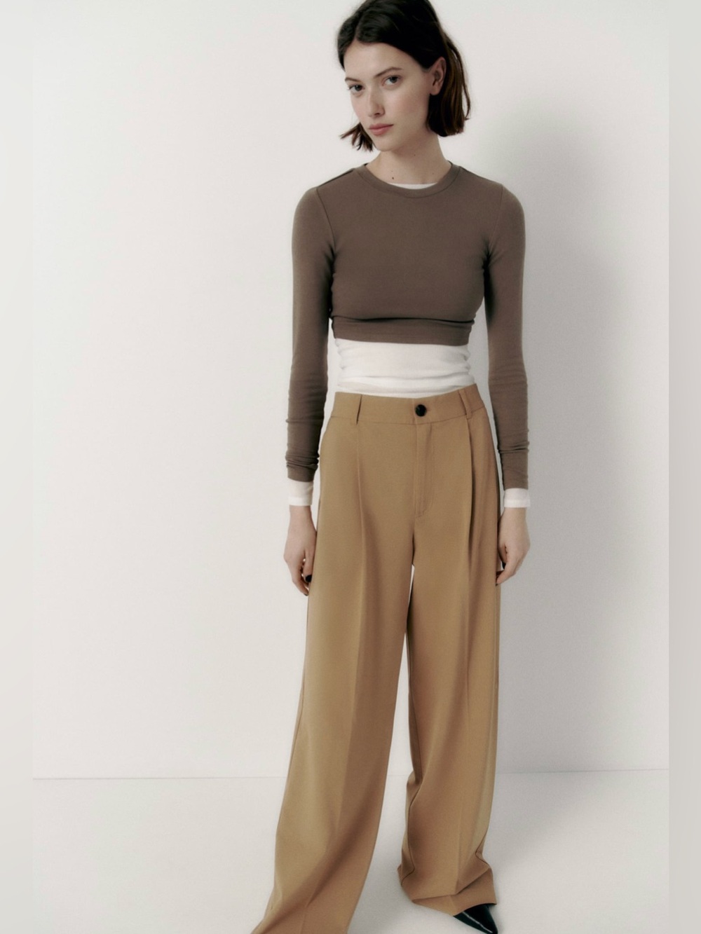 ZARA high-rise wide leg pants (Sz S) - *LENGTH ALTERED*